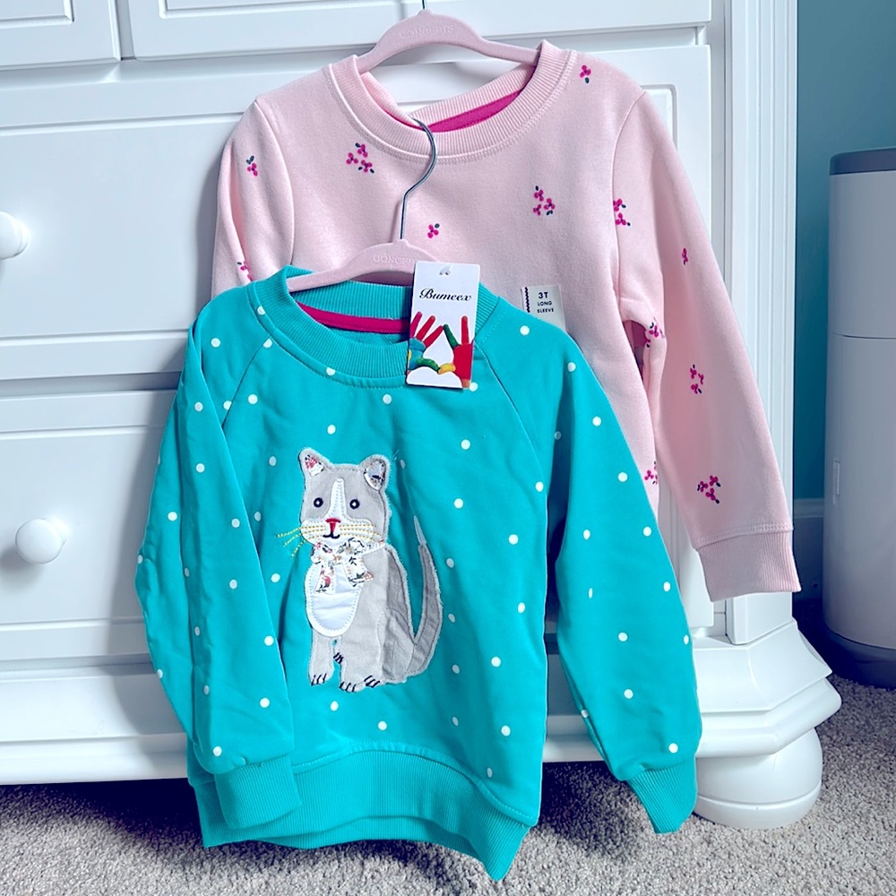 Toddler girl pullover sweatshirt bundle NEW 3T